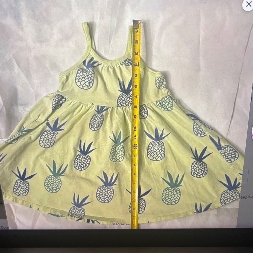Tea Collection Pineapple Print Trapeze Dress 4 Whimsywear Cottagecore Playful - Picture 7 of 9